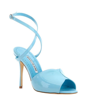 Manolo Blahnik Blue Calfskin Sandals