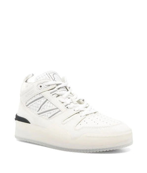 Moncler White Calfskin High Top Sneakers