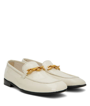Jimmy Choo White Calfskin Slip-On Loafers