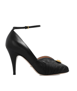 Gucci Black Leather High Heel Pumps