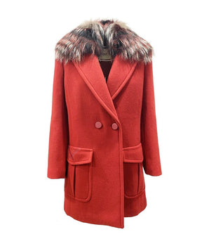 Fendi Red Virgin Wool Coat