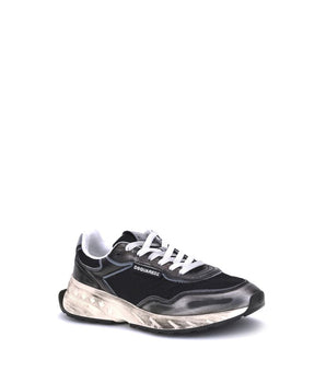 Dsquared² Black Calf Leather Bos Taurus Athletic Sneakers