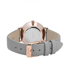 Cluse Gray Leather Dress Watch