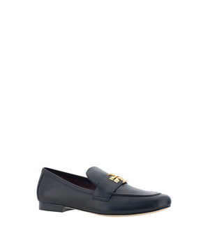 Tory Burch Black Calf Leather Bos Taurus Slip-On Loafers