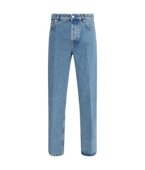 Valentino Blue Cotton Straight-Leg Jeans