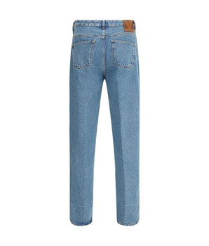 Valentino Blue Cotton Straight-Leg Jeans