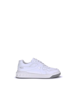 Valentino Garavani White Calf Leather Bos Taurus Low Top Sneakers