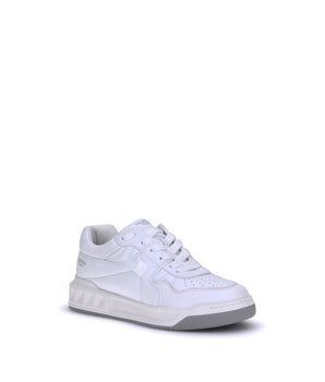 Valentino Garavani White Calf Leather Bos Taurus Low Top Sneakers