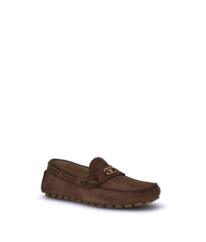 Valentino Garavani brown rubber slip-on loafers