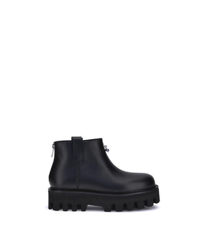 Alexander McQueen Black Calf Leather Bos Taurus Ankle Boots