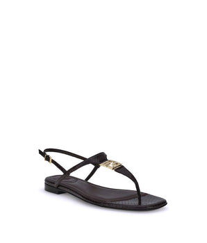 Fendi Purple Calf Leather Bos Taurus Flat Sandals
