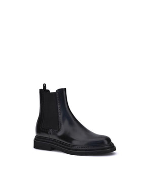 Dolce & Gabbana Black Calf Leather Bos Taurus Chelsea Boots