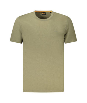 Hugo Boss Green Cotton Men T-Shirt