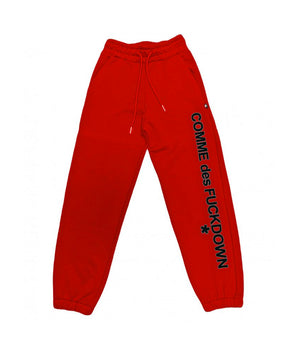 Comme Des Fuckdown Red Cotton Women Sweatpant