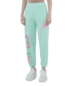 Comme Des Fuckdown Green Cotton Women Trouser