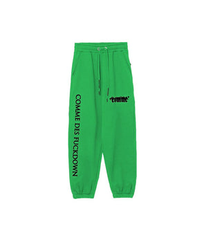 Comme Des Fuckdown Green Cotton Women Sweatpant