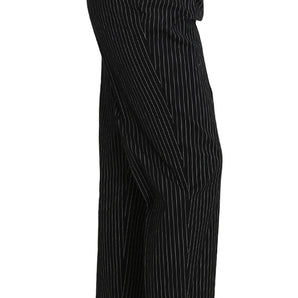 Dolce &amp; Gabbana Elegant Black Pinstripe Dress Pants