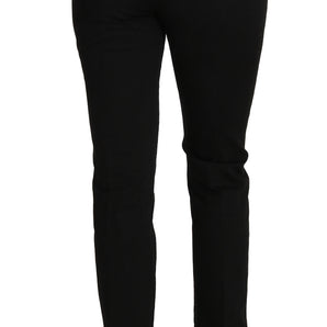 Dolce &amp; Gabbana Elegant Black Cotton Dress Pants