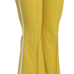 Dolce &amp; Gabbana Chic Yellow Flare Pants for Elegant Evenings