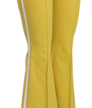 Dolce & Gabbana Yellow Flared Bootcut Capri Cotton Pants Dolce & Gabbana 