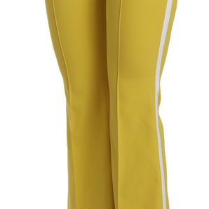 Dolce &amp; Gabbana Chic Yellow Flare Pants for Elegant Evenings