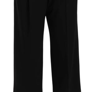 Dolce &amp; Gabbana Elegant Black Cotton Trousers