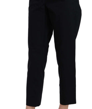Dolce & Gabbana Black Cropped Front Button Embellished Pants Dolce & Gabbana 