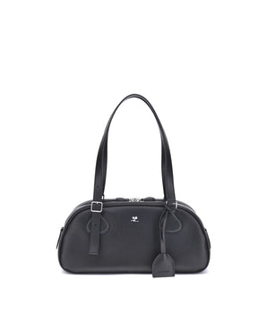 Courrèges Black Calf Leather Bos Taurus Shoulder Bag