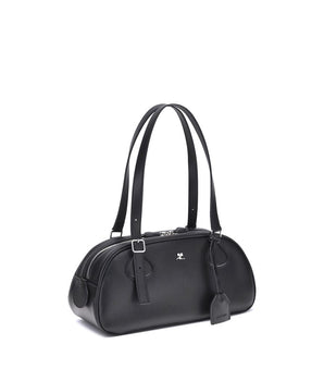 Courrèges Black Calf Leather Bos Taurus Shoulder Bag