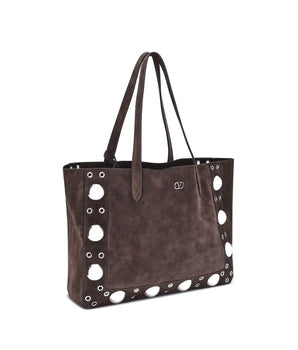 Valentino Garavani Brown Calf Leather Bos Taurus Shoulder Bag