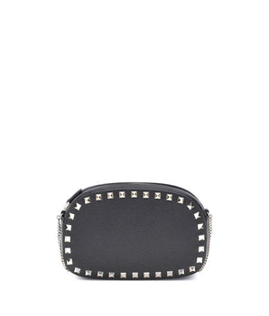 Valentino Garavani Black Calf Leather Bos Taurus Shoulder Bag