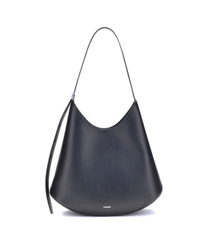 Jil Sander Black Calf Leather Bos Taurus Shoulder Bag