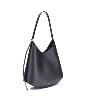 Jil Sander Black Calf Leather Bos Taurus Shoulder Bag