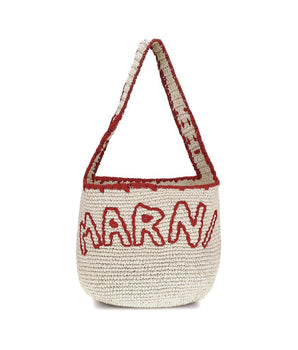 Marni Beige Raffia Shoulder Bag