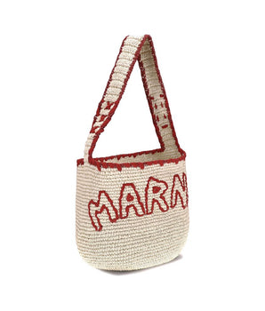 Marni Beige Raffia Shoulder Bag