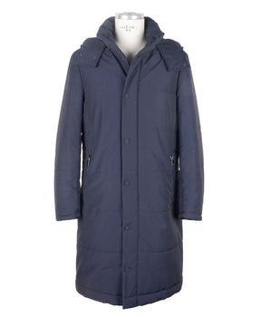 Made in Italy Blue Wool Men's Raincoat