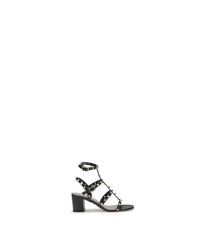 Valentino Garavani Black Calf Leather Bos Taurus Platform Sandals