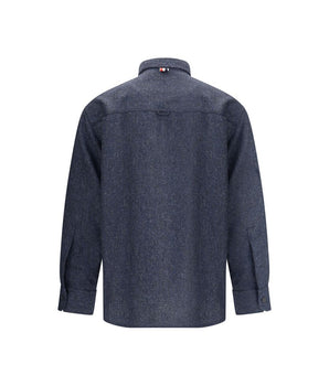 Thom Browne Blue Wool Dress Shirt