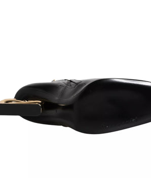 Dolce & Gabbana Black Jackie Leather Mid Calf Boots Shoes