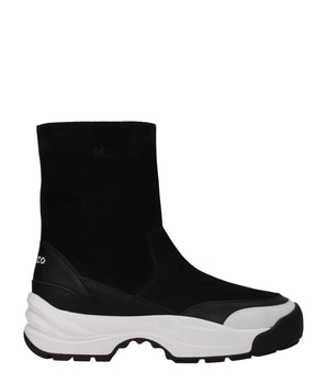 Kenzo Black Leather Ankle Boots