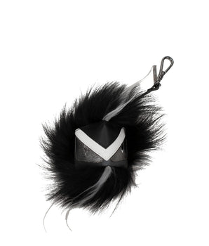 Fendi Black Leather Keychain