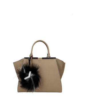 Fendi Black Leather Keychain