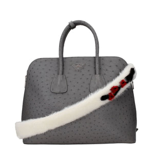 Prada White Leather Shoulder Bags