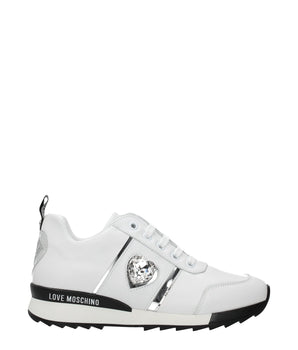 Love Moschino White Leather Low Top Sneakers