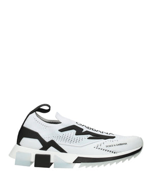 Dolce & Gabbana White Fabric Athletic Sneakers