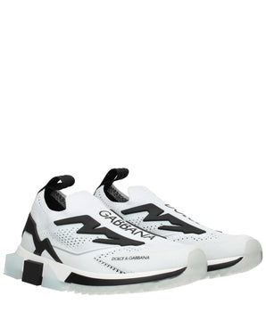 Dolce & Gabbana White Fabric Athletic Sneakers