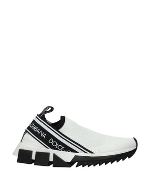 Dolce & Gabbana White Fabric Chunky Sneakers