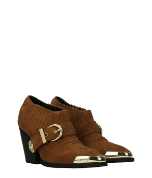 Versace Jeans Brown Leather Ankle Boots