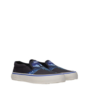 Marcelo Burlon Black Fabric Slip-On Loafers