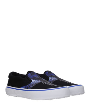 Marcelo Burlon Black Fabric Slip-On Loafers